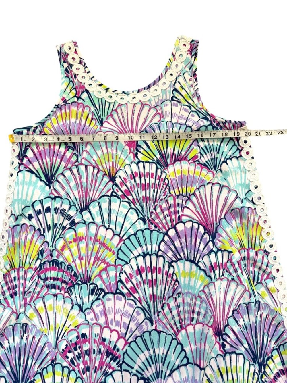 Lilly Pulitzer Womens Size 10 Sleeveless Dress Stella Serene Blue Shell Crochet - Picture 7 of 9